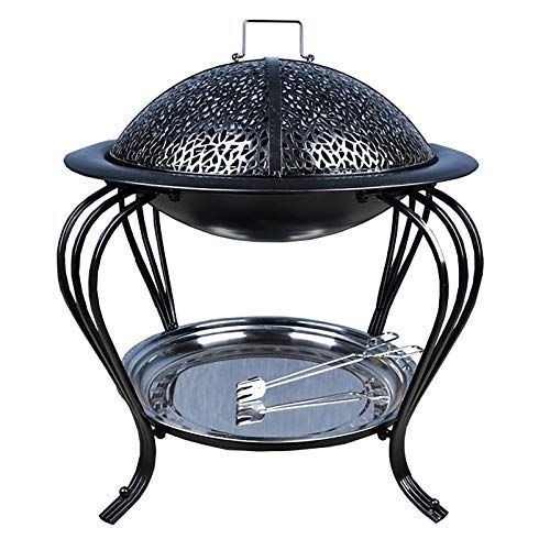  FGVDJ Outdoor Portable Fire Pit for Camping Wood Burning BBQ Grill Stove Firepit for Outside Bonfire， Patio， Park， Garden Indoor Winter Charcoal Heater