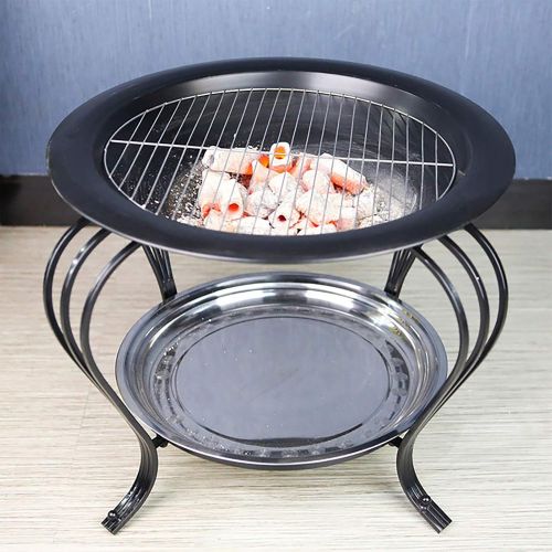  FGVDJ Outdoor Portable Fire Pit for Camping Wood Burning BBQ Grill Stove Firepit for Outside Bonfire， Patio， Park， Garden Indoor Winter Charcoal Heater