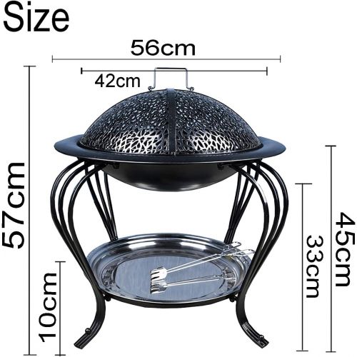  FGVDJ Outdoor Portable Fire Pit for Camping Wood Burning BBQ Grill Stove Firepit for Outside Bonfire， Patio， Park， Garden Indoor Winter Charcoal Heater