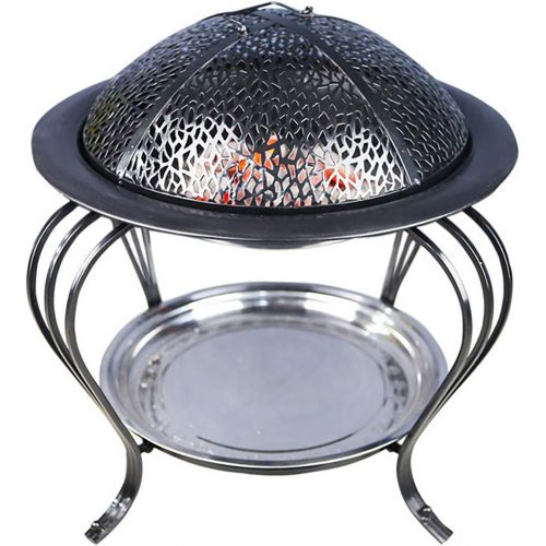  FGVDJ Outdoor Portable Fire Pit for Camping Wood Burning BBQ Grill Stove Firepit for Outside Bonfire， Patio， Park， Garden Indoor Winter Charcoal Heater