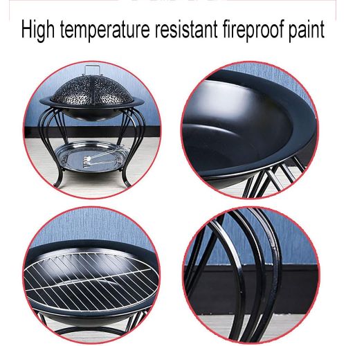  FGVDJ Outdoor Portable Fire Pit for Camping Wood Burning BBQ Grill Stove Firepit for Outside Bonfire， Patio， Park， Garden Indoor Winter Charcoal Heater