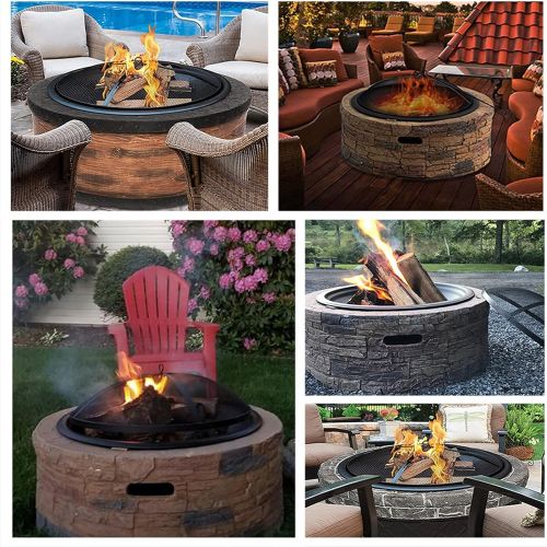  FGVDJ Fire Pit Wood Burning Fire Pit, Stove with mesh Spark Screen Cover, Suitable for Camping, Picnic Terrace, Backyard Bonfire