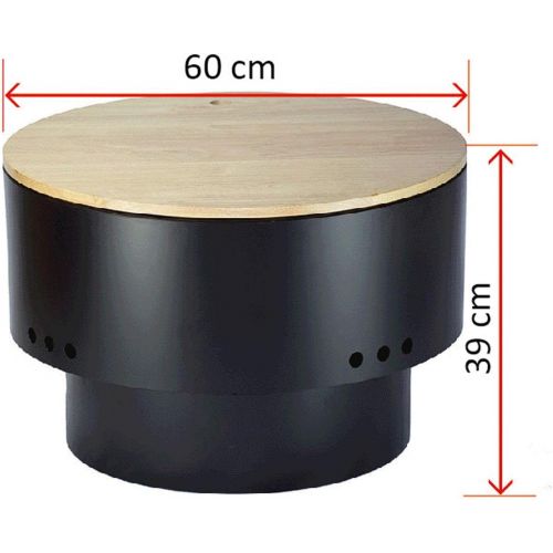  FGVDJ Portable Fire Pit, Used for Outdoor Wood Pellet Burning Sparks, Stove Grill for Fireplace Stove, Small Wooden Table, for Camping Picnic Beach