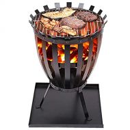 FGVDJ Wood Burning Stoves with Hook, Black Tall Metal Outdoor Fire Pits, for Patio Garden Camping Beach Picnic, 18x24.4 Inch