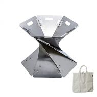 FGVDJ Outdoor Folding Fire Pit, Stainless Steel Wood Stove, Wood Burning Stove in Winter, with Storage Bag, for Camping/Bonfire, 33×27.5CM