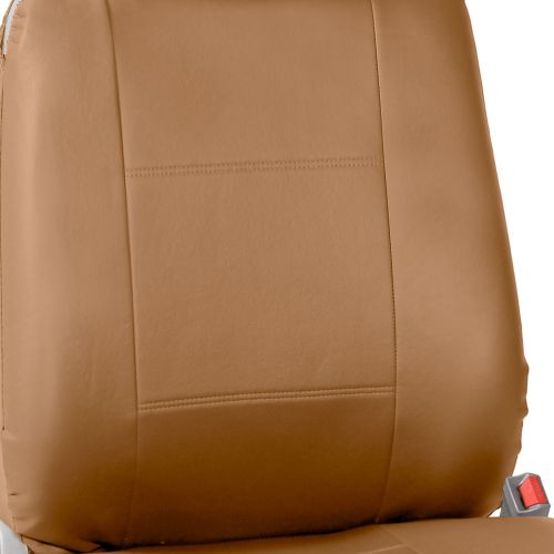  FH Group Faux Leather Seat Covers, Pair, Tan