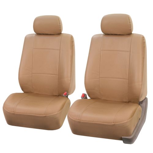  FH Group Faux Leather Seat Covers, Pair, Tan