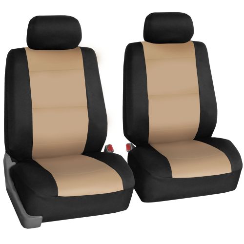  FH Group Neoprene Waterproof Full Set Car Seat Covers Airbag Ready & Split Bench Function, Beige