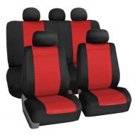 FH Group Neoprene Waterproof Full Set Car Seat Covers Airbag Ready & Split Bench Function, Red