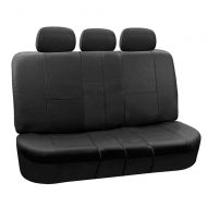 FH Group Black Faux Leather Bench Seat Cover, Accommodate left and right 4060 split, 402040 split and 5050 split