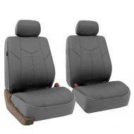 FH Group Gray Rome Faux Leather Airbag Compatible Front Car Seat Covers, Pair