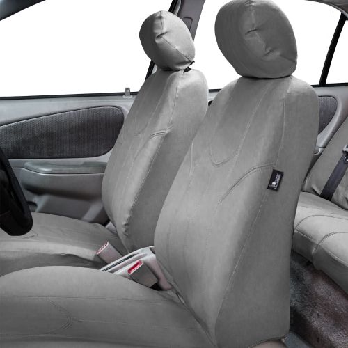  FH Group Gray Rome Faux Leather Airbag Compatible Front Car Seat Covers, Pair