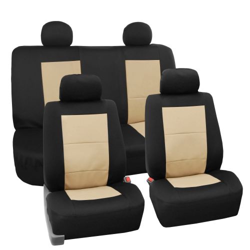  FH Group FH GROUP EVA Foam Premium Waterproof Full Set Car Seat Covers, Beige