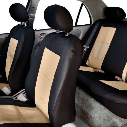  FH Group FH GROUP EVA Foam Premium Waterproof Full Set Car Seat Covers, Beige