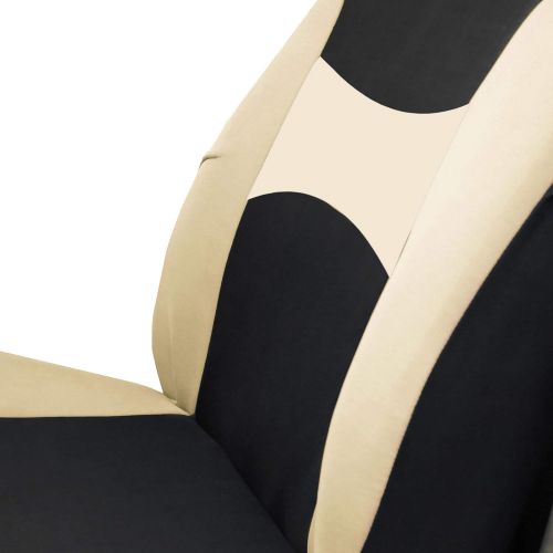  [아마존 핫딜] FH Group FB030BEIGEBLACK115 full seat cover (Side Airbag Compatible with Split Bench Beige/Black)