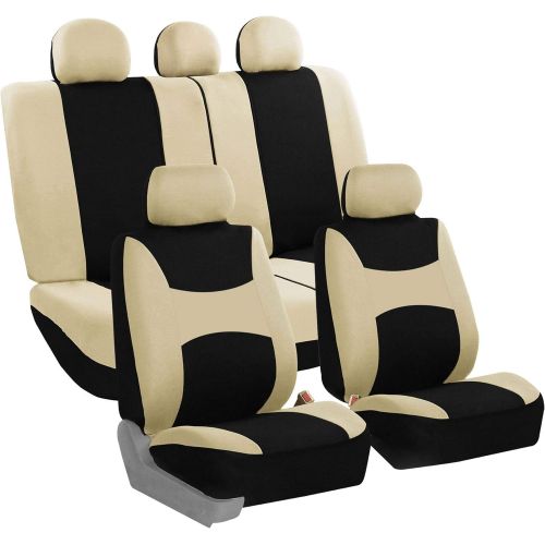  [아마존 핫딜] FH Group FB030BEIGEBLACK115 full seat cover (Side Airbag Compatible with Split Bench Beige/Black)