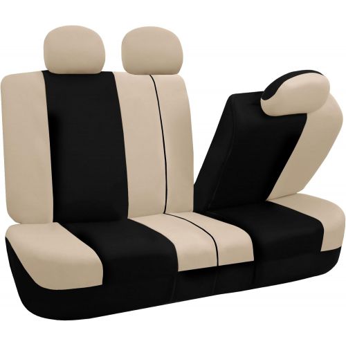  [아마존 핫딜] FH Group FB030BEIGEBLACK115 full seat cover (Side Airbag Compatible with Split Bench Beige/Black)