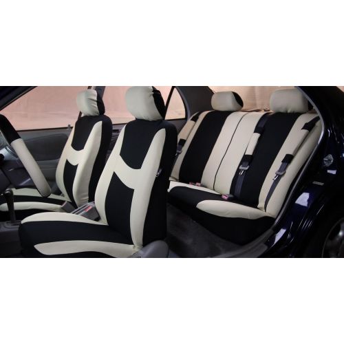  [아마존 핫딜] FH Group FB030BEIGEBLACK115 full seat cover (Side Airbag Compatible with Split Bench Beige/Black)