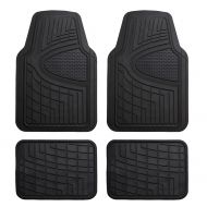 FH Group Black F11311BLACK Rubber Floor Mat(Heavy Duty Tall Channel, Full Set Trim to Fit)