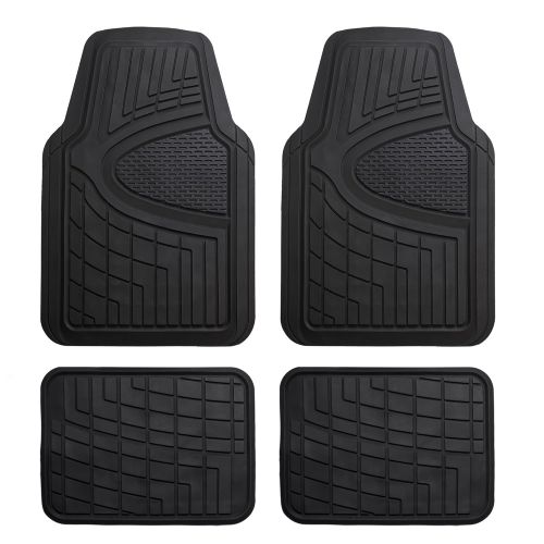  FH Group Black F11311BLACK Rubber Floor Mat(Heavy Duty Tall Channel, Full Set Trim to Fit)