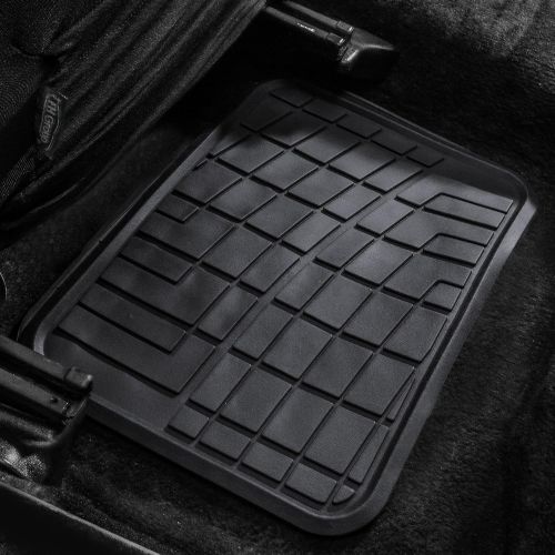  FH Group Black F11311BLACK Rubber Floor Mat(Heavy Duty Tall Channel, Full Set Trim to Fit)