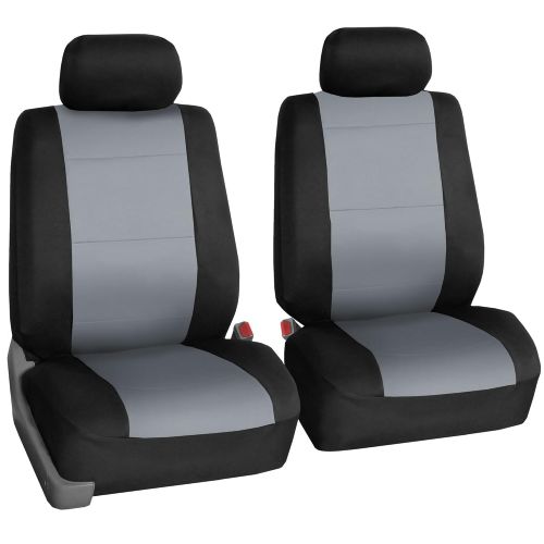  FH Group FH-FB083217 Three-Row Neoprene Waterproof Car Full Set Seat Covers, Airbag Ready and Split, Solid Black Color- Fit Most Car, Truck, SUV, or Van