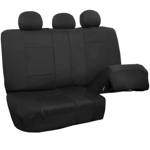  FH Group FH GROUP FH-FB083217 Three-Row Neoprene Waterproof Car Full Set Seat Covers, Airbag Ready and Split, Beige / Black Color- Fit Most Car, Truck, Suv, or Van