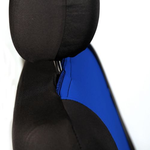  FH Group FH GROUP FH-FB083217 Three-Row Neoprene Waterproof Car Full Set Seat Covers, Airbag Ready and Split, Blue / Black- Fit Most Car, Truck, Suv, or Van