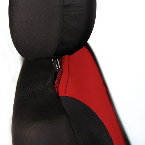  FH Group FH GROUP FH-FB083217 Three-Row Neoprene Waterproof Car Full Set Seat Covers, Airbag Ready and Split, Red/ Black - Fit Most Car, Truck, Suv, or Van