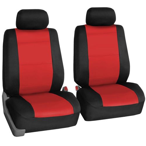  FH Group FH GROUP FH-FB083217 Three-Row Neoprene Waterproof Car Full Set Seat Covers, Airbag Ready and Split, Red/ Black - Fit Most Car, Truck, Suv, or Van