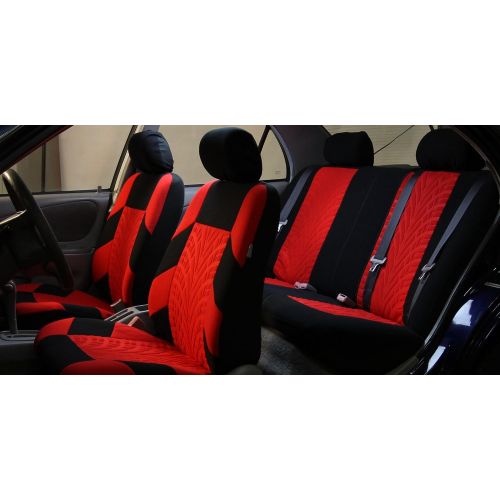  FH Group FH GROUP FH-FB071128 Complete Three Row Set Travel Master Seat Covers Beige / Black , (Airbag Ready & Rear Split) - Fit Most Car, Truck, Suv, or Van