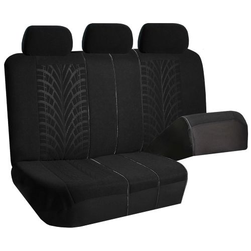  FH Group FH GROUP FH-FB071128 Complete Three Row Set Travel Master Seat Covers Beige / Black , (Airbag Ready & Rear Split) - Fit Most Car, Truck, Suv, or Van