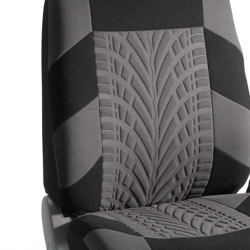  FH Group FH GROUP FH-FB071128 Complete Three Row Set Travel Master Seat Covers Beige / Black , (Airbag Ready & Rear Split) - Fit Most Car, Truck, Suv, or Van