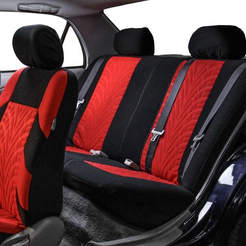  FH Group FH GROUP FH-FB071128 Complete Three Row Set Travel Master Seat Covers Beige / Black , (Airbag Ready & Rear Split) - Fit Most Car, Truck, Suv, or Van