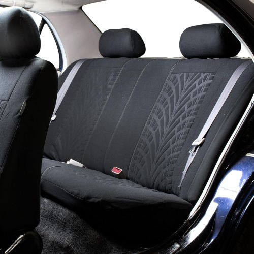  FH Group FH GROUP FH-FB071128 Complete Three Row Set Travel Master Seat Covers Beige / Black , (Airbag Ready & Rear Split) - Fit Most Car, Truck, Suv, or Van