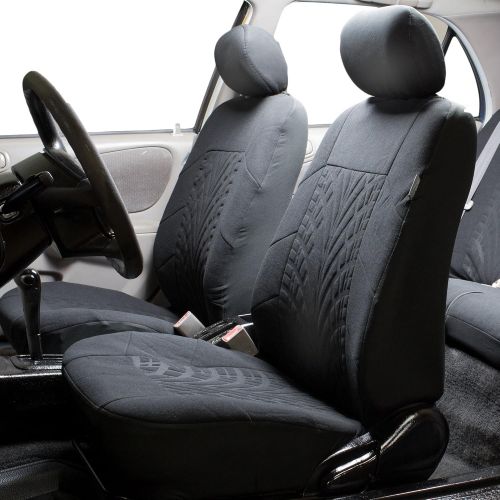  FH Group FH GROUP FH-FB071128 Complete Three Row Set Travel Master Seat Covers Beige / Black , (Airbag Ready & Rear Split) - Fit Most Car, Truck, Suv, or Van