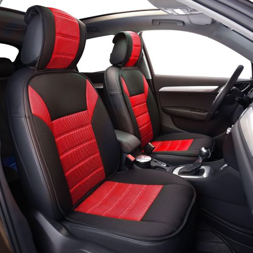  FH Group Universal Fit Complete Set Car Seat Cushion Pad - Cloth (Red)