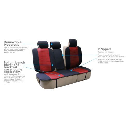  FH Group FB201BLACK115 Black Car Seat Cushion Pad (Complete Set)