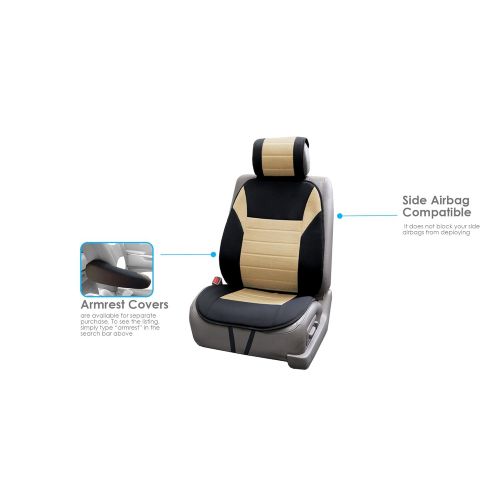  FH Group FB201BLACK115 Black Car Seat Cushion Pad (Complete Set)