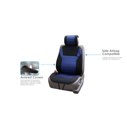  FH Group Universal Fit Complete Set Car Seat Cushion Pad - Cloth (Blue)