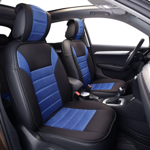  FH Group Universal Fit Complete Set Car Seat Cushion Pad - Cloth (Blue)