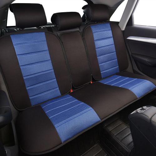  FH Group Universal Fit Complete Set Car Seat Cushion Pad - Cloth (Blue)