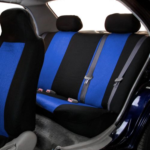  FH Group FH-FB102114 Full Set Classic Cloth High Back Car Seat Covers, Blue/Black- Fit Most Car, Truck, Suv, or Van