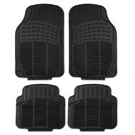 FH Group F11305 Rubber Floor Mats, Black Color-Fit Most Car, Truck, SUV, or Van