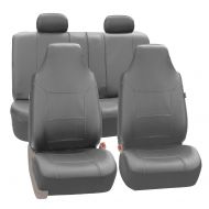 FH Group FH GROUP FH-PU103114 High Back Royal PU Leather Car Seat Covers Airbag & Split Solid Gray-Fit Most Car, Truck, Suv, or Van