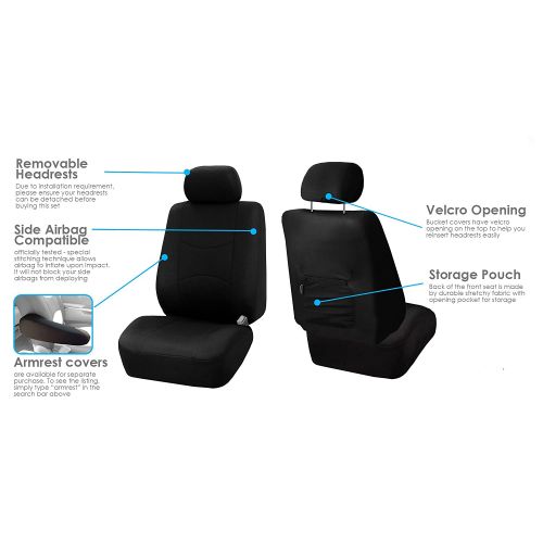  FH Group FH-FB051115 + R11305 Combo Set: Multifunctional Flat Cloth Seat Covers  Full Set