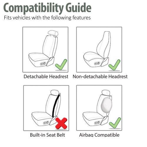  FH Group FH GROUP FB101115 Supreme Twill Fabric High Back Car Seat Cover (Full Set Airbag Ready and Split Rear Bench), Gray w. FREE GIFT- Fit Most Car, Truck, Suv, or Van