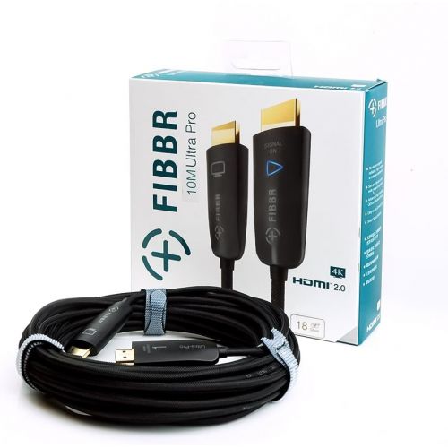  FIBBR UltraPro HDMI 2.0 18Gbps High Speed Active Fiber Optic HDMI Cable - Support 4K 60Hz Slim Flexible Hdmi Cable for tv ps3 ps4 Xbox Projector 16.4ft