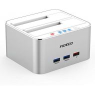 [아마존핫딜][아마존 핫딜] FIDECO Hard Drive Docking Station, USB 3.0 to SATA HDD Docking Station Dual-Bay External Hard Drive Dock with Offline Clone Function for 2.5/3.5 SATA HDD SSD Drives, Support 2X 10T