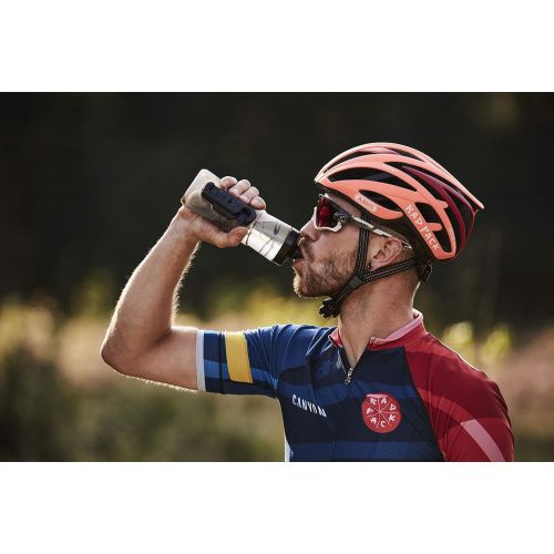  Fidlock TWIST Bottle 600 Set- Bike Water Bottle Holder with Attached Bottle - Cage Free Magnetic Mount - Clear